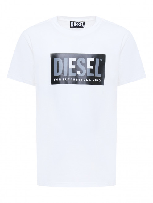 Футболка из хлопка с принтом Diesel - Общий вид