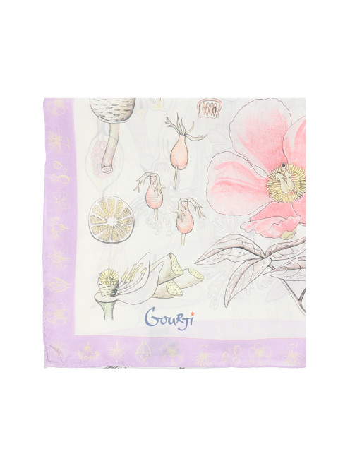 Платок из шелка с цветочным узором Gourji - Общий вид