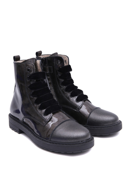 Ботинки из лакированной кожи на молнии и шнуровке Beberlis - Общий вид