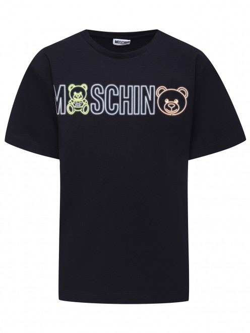 Футболка с флуоресцентным принтом Moschino Kid - Общий вид