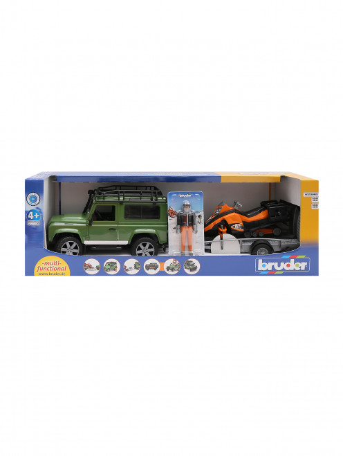 Внедорожник Land Rover Defender с прицепом-снегоходом Bruder - Общий вид