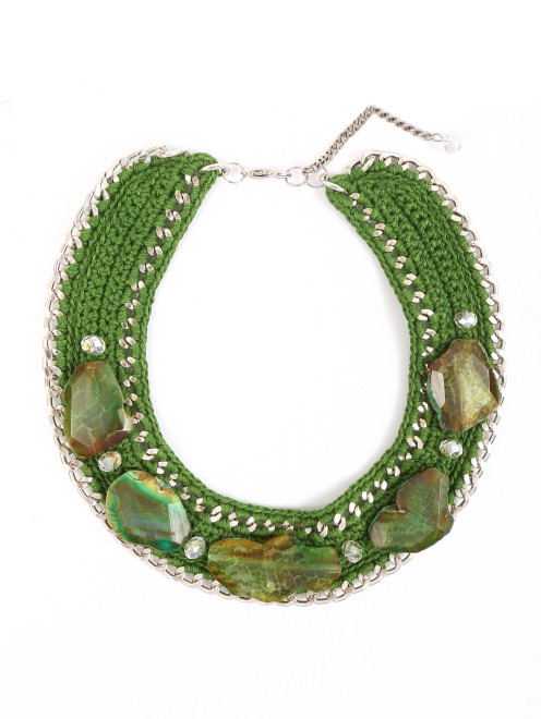 Плетеное ожерелье декорированное камнями Inga Kazumyan - Общий вид